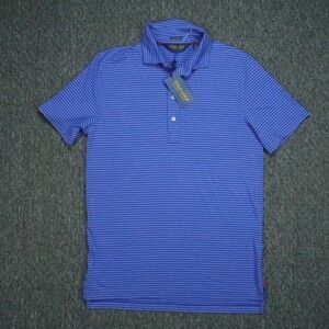 Polo Golf Ralph Lauren Shirt Mens Small Blue Stretch Lisle Short‎ Sleeve NWT